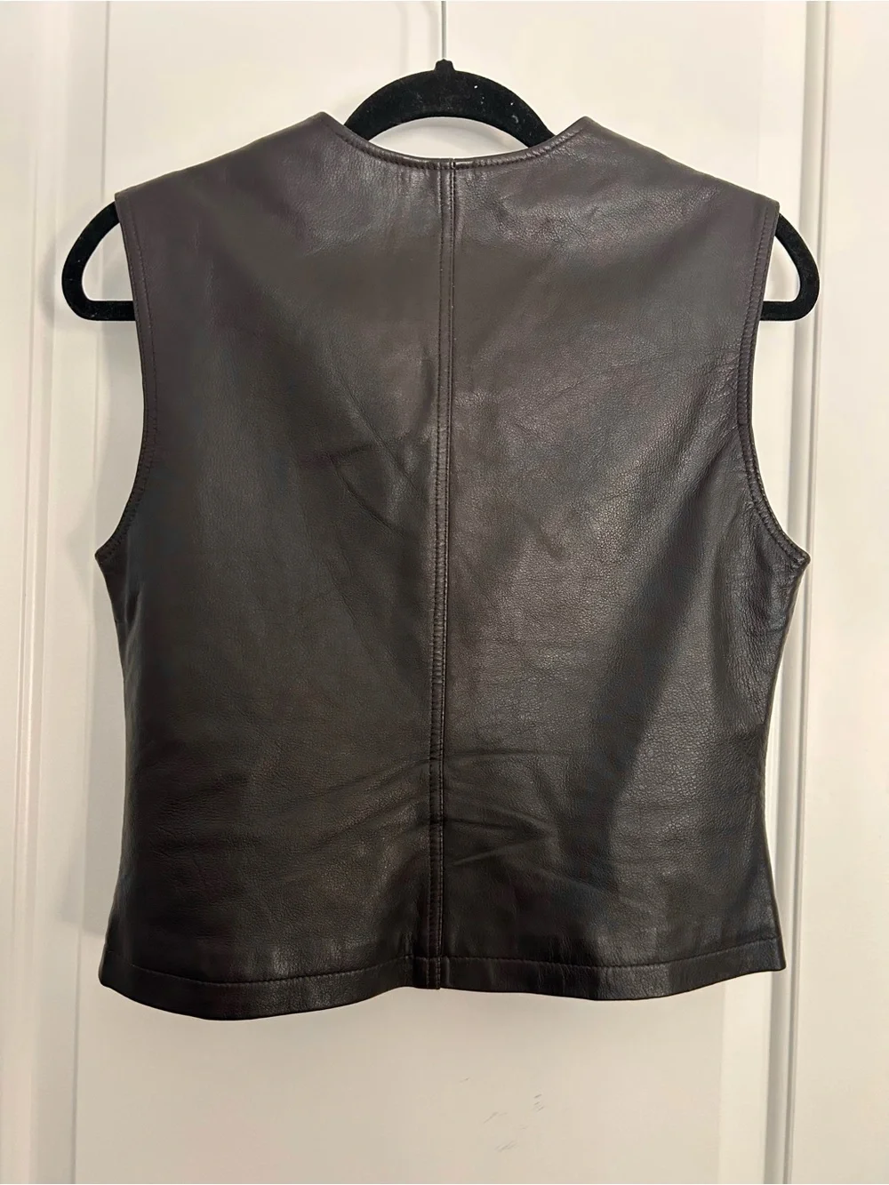 Vintage Y2K Dark Brown Leather Vest